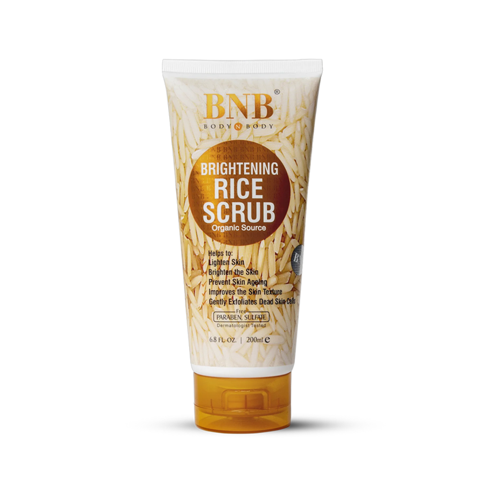 BNB Brightening Rice Scrub: Organic formula for smooth, glowing skin